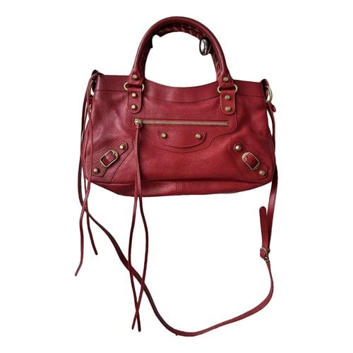 Pre-owned Balenciaga Leather Handbag In Red