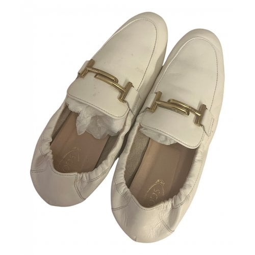 Pre-owned Tod's Leather Mules & Clogs In White
