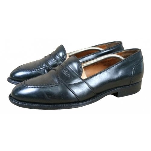 Pre-owned Brooks Brothers Leather Flats In Black