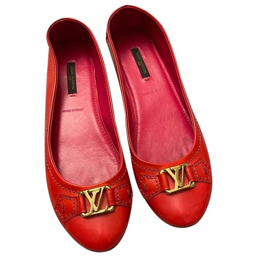 Pre-owned Louis Vuitton Dreamy Rose Patent Leather Ballet Flats In Red