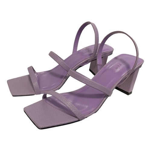 Pre-owned By Far Leather Sandal In Purple