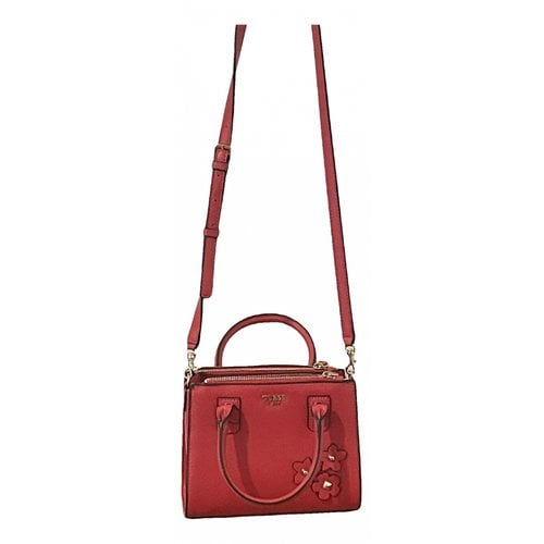 Pre-owned Guess Vegan Leather Handbag In Red
