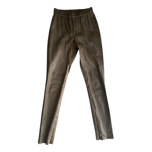 Pre-owned Isabel Marant Étoile Leather Trousers In Green