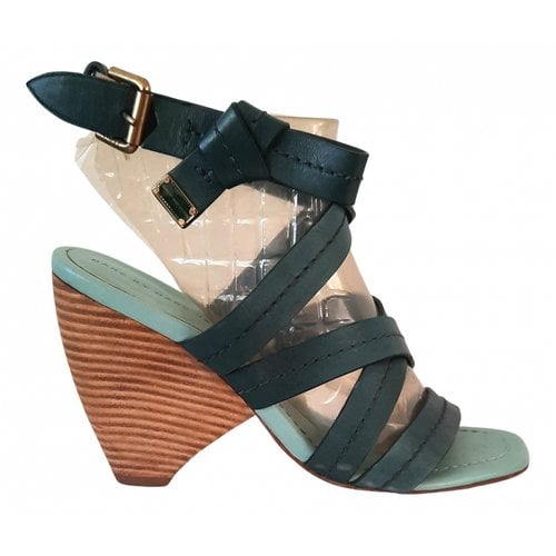 Pre-owned Marc By Marc Jacobs Leather Sandal In Turquoise