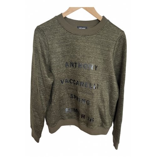 Pre-owned Anthony Vaccarello Linen Sweatshirt In Khaki