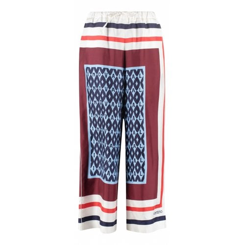 Pre-owned Valentino Silk Large Pants In Multicolour