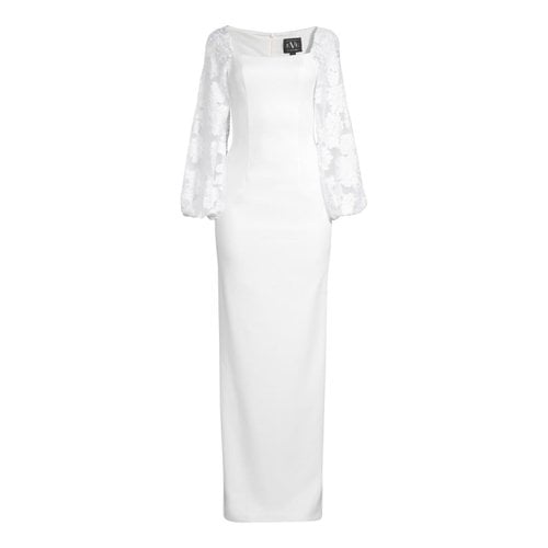 Pre-owned Black Halo Maxi Dress In White