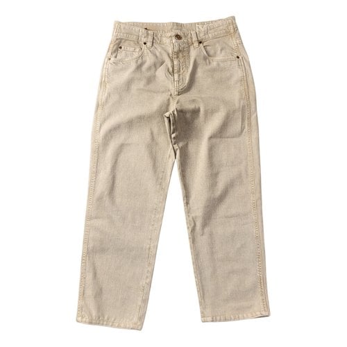 Pre-owned Brunello Cucinelli Straight Jeans In Beige