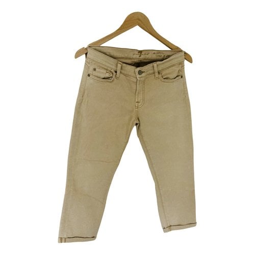 Pre-owned 7 For All Mankind Short Jeans In Camel