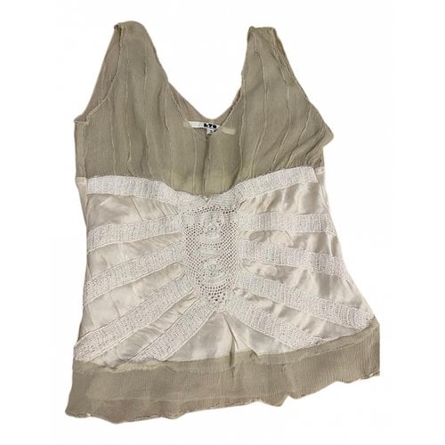 Pre-owned Fornarina Silk Top In Beige