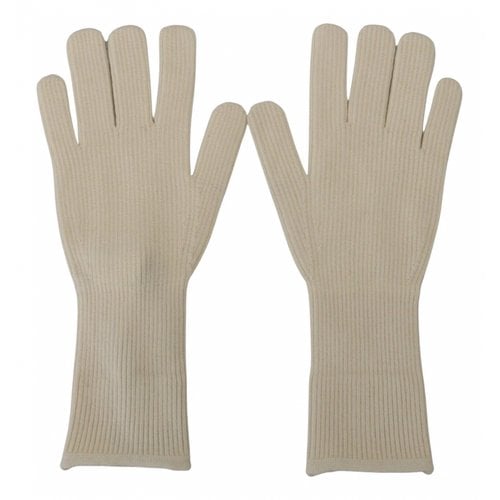Pre-owned Dolce & Gabbana Cashmere Gloves In White