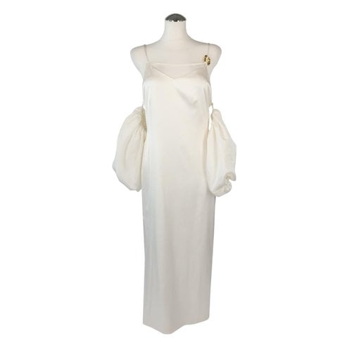 Pre-owned Rejina Pyo Silk Maxi Dress In White