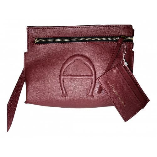 Pre-owned Etienne Aigner Leather Clutch Bag In Burgundy