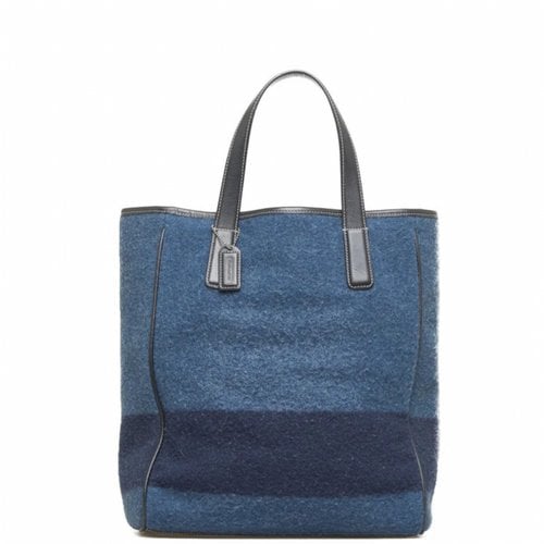 Pre-owned Coach Cloth Handbag In Blue