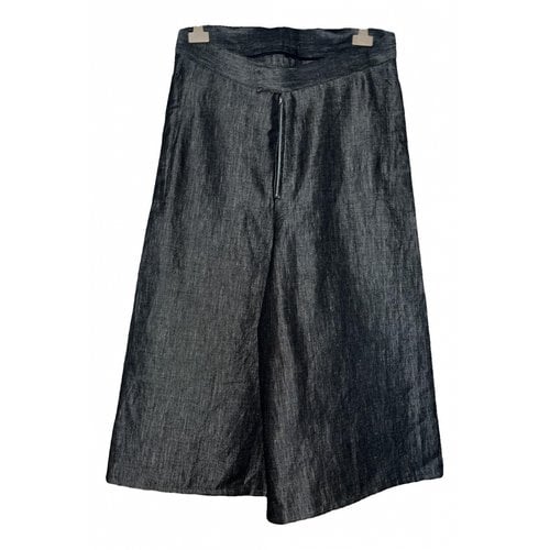 Pre-owned Yohji Yamamoto Linen Short Pants In Grey