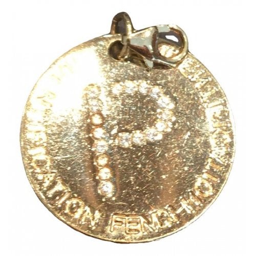Pre-owned Fendi Sta Bag Charm In Gold