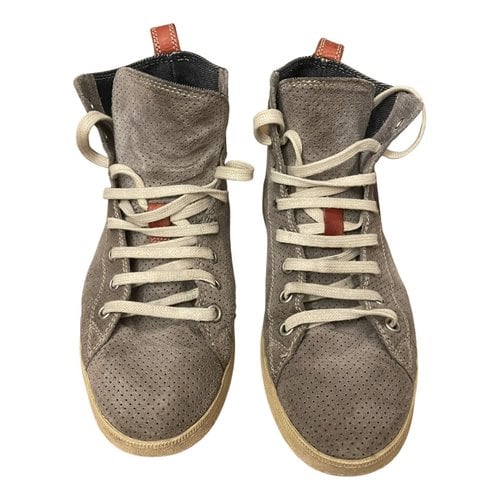 Pre-owned Dsquared2 High Trainers In Grey