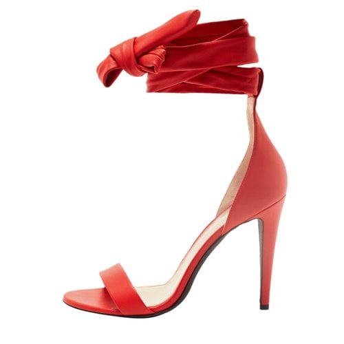 Pre-owned Off-white Patent Leather Sandal In Red
