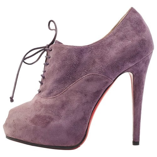Pre-owned Christian Louboutin Boots In Purple
