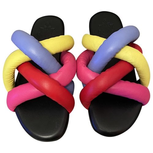 Pre-owned Moncler Leather Mules In Multicolour