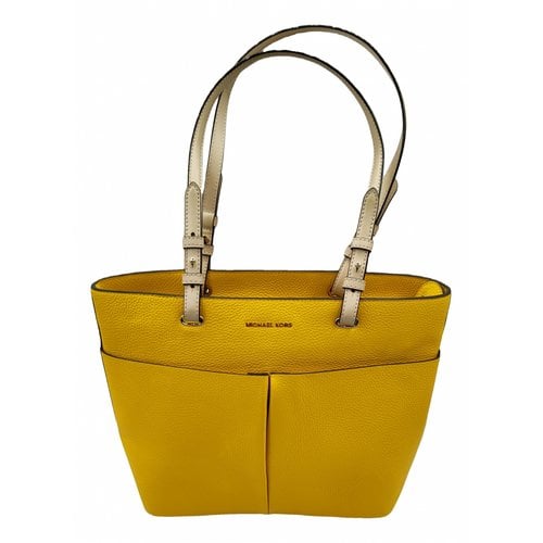 Pre-owned Michael Kors Leather Tote In Yellow