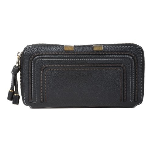 Pre-owned Chloé Marcie Leather Wallet In Black