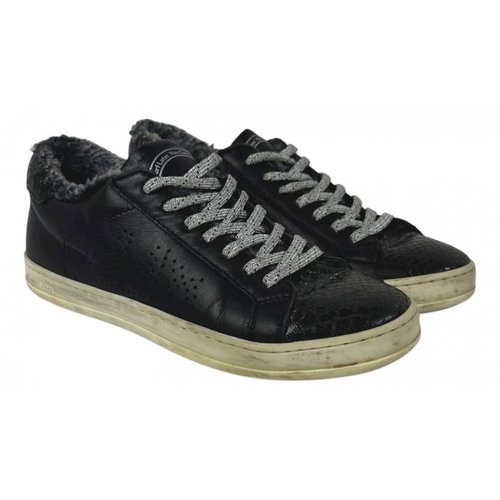 Pre-owned P448 Leather Trainers In Black