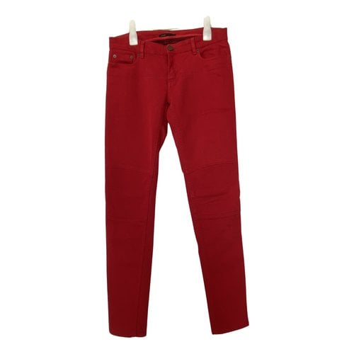 Pre-owned Maje Slim Jeans In Red
