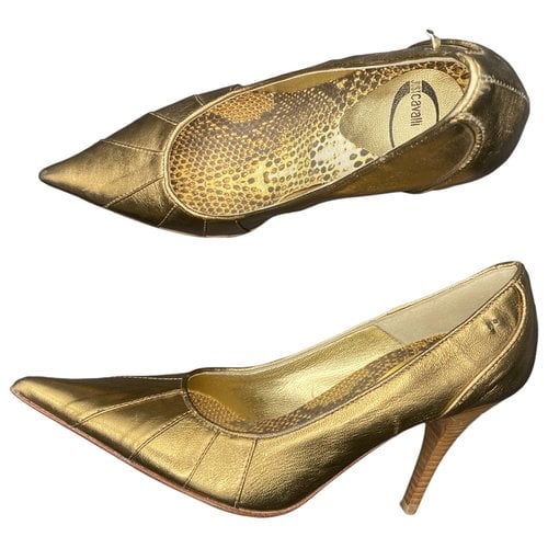 Pre-owned Just Cavalli Leather Heels In Gold