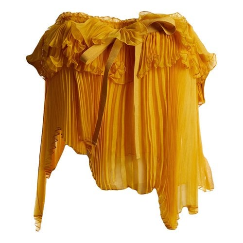 Pre-owned Rochas Silk Top In Yellow