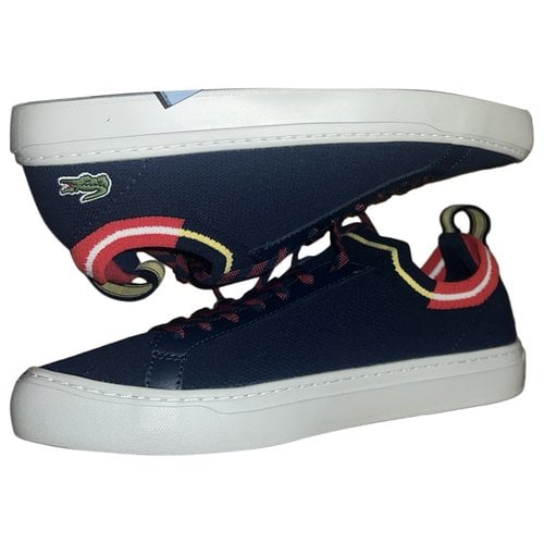 Pre-owned Lacoste Cloth Low Trainers In Navy