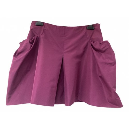 Pre-owned Miu Miu Mini Skirt In Burgundy