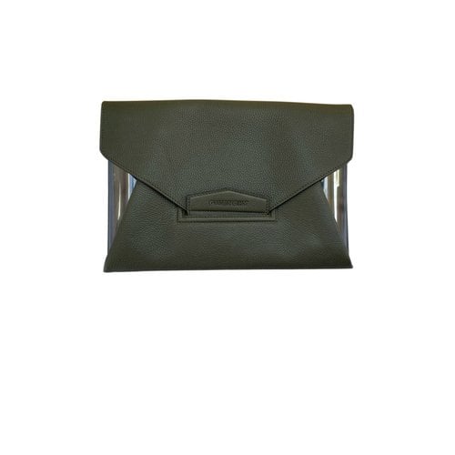Pre-owned Givenchy Antigona Leather Clutch Bag In Green