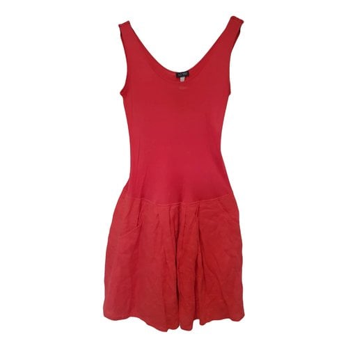Pre-owned Emporio Armani Linen Mini Dress In Red
