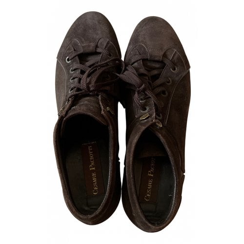Pre-owned Cesare Paciotti Low Trainers In Brown