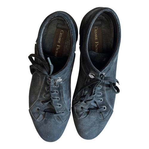 Pre-owned Cesare Paciotti Low Trainers In Black