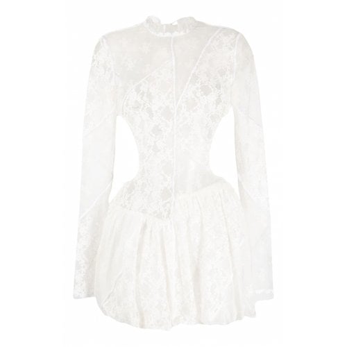 Pre-owned Philosophy Di Lorenzo Serafini Lace Mini Dress In White