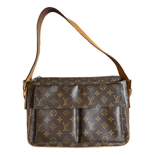Pre-owned Louis Vuitton Viva Cité Leather Handbag In Brown
