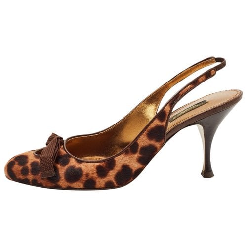 Pre-owned Dolce & Gabbana Cloth Heels In Brown