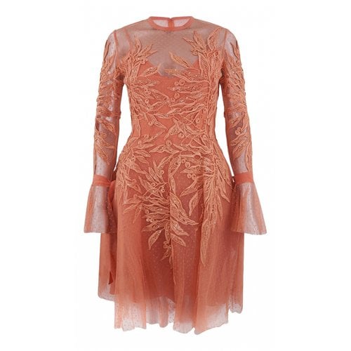 Pre-owned Elie Saab Lace Mid-length Dress In Pink