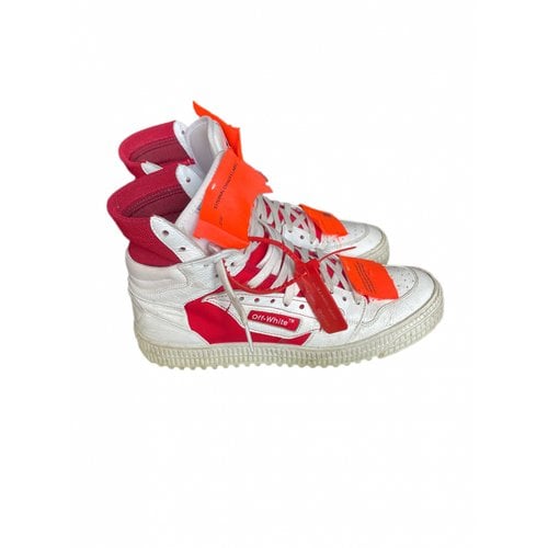 Pre-owned Off-white Off-court Leather Trainers In Red