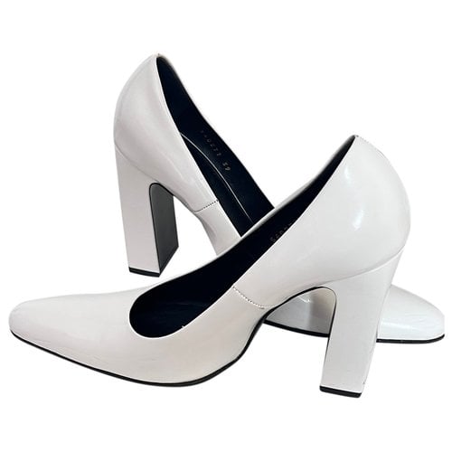 Pre-owned Balenciaga Leather Heels In White