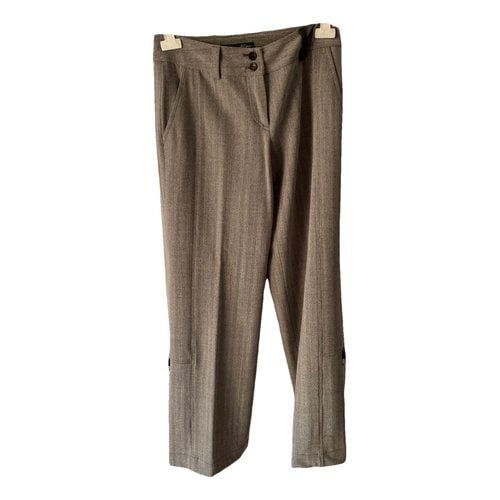 Pre-owned Les Copains Wool Carot Pants In Grey