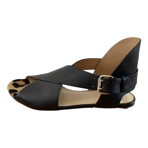Pre-owned Francesco Russo Leather Flats In Black