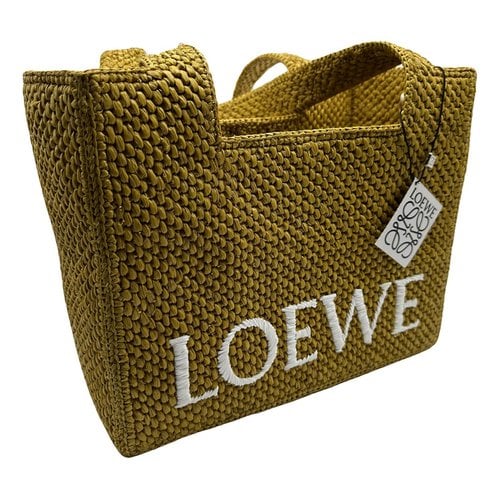 Pre-owned Loewe Cloth Tote In Yellow