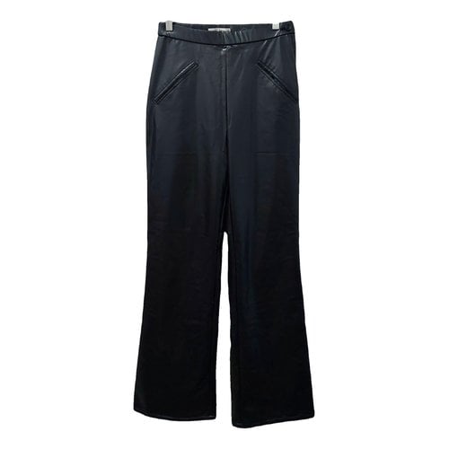 Pre-owned Issey Miyake Silk Trousers In Black