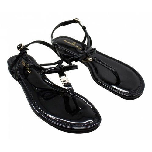Pre-owned Bandolino Leather Sandal In Black