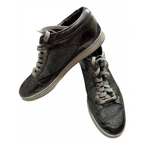 Pre-owned Jimmy Choo Patent Leather Trainers In Silver