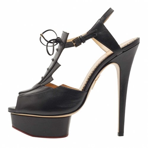 Pre-owned Charlotte Olympia Patent Leather Sandal In Black