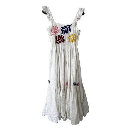 Pre-owned Carolina K Linen Maxi Dress In White